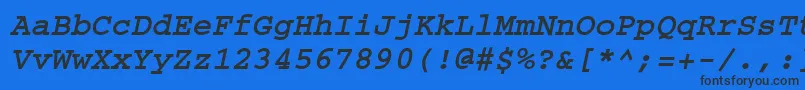 Courier ffy Font – Black Fonts on Blue Background