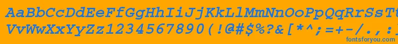Courier ffy Font – Blue Fonts on Orange Background
