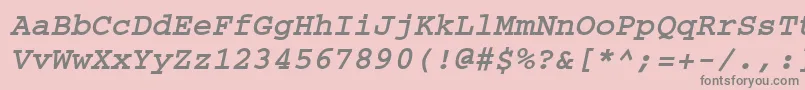 フォントCourier ffy – ピンクの背景に灰色の文字