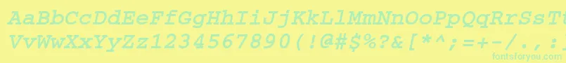Courier ffy Font – Green Fonts on Yellow Background