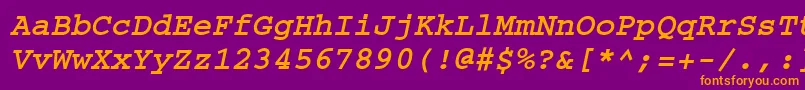Courier ffy Font – Orange Fonts on Purple Background