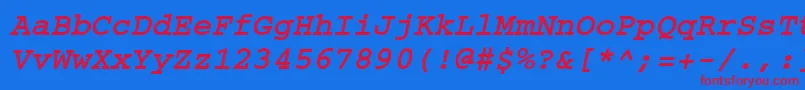 Шрифт Courier ffy – красные шрифты на синем фоне