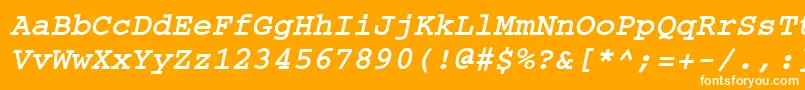 Courier ffy Font – White Fonts on Orange Background