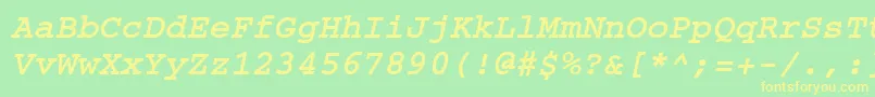 Courier ffy Font – Yellow Fonts on Green Background