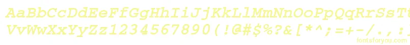 Courier ffy-fontti – keltaiset fontit valkoisella taustalla