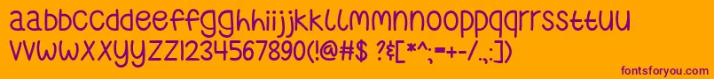 WhereTheLonelyOnesRoam Font – Purple Fonts on Orange Background