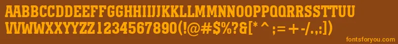 AMonumentotitulnrBold Font – Orange Fonts on Brown Background