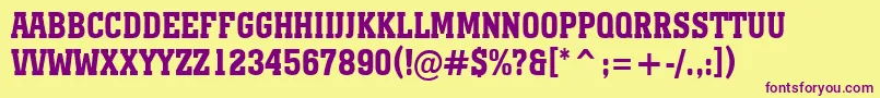 AMonumentotitulnrBold Font – Purple Fonts on Yellow Background