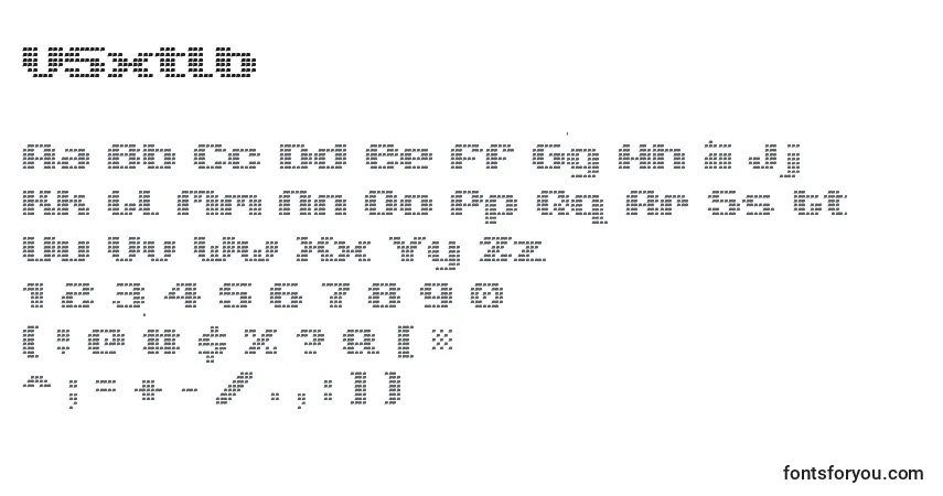 Czcionka V5xtlb – alfabet, cyfry, specjalne znaki