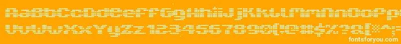 V5xtlb-fontti – valkoiset fontit oranssilla taustalla