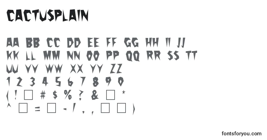 Schriftart CactusPlain – Alphabet, Zahlen, spezielle Symbole