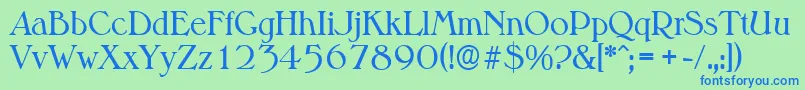 MelbourneserialRegular Font – Blue Fonts on Green Background