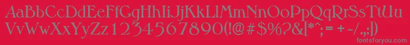 フォントMelbourneserialRegular – 赤い背景に灰色の文字
