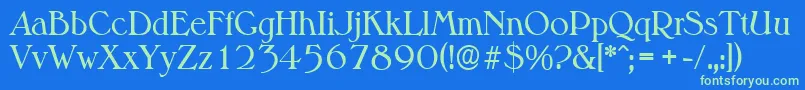 MelbourneserialRegular Font – Green Fonts on Blue Background