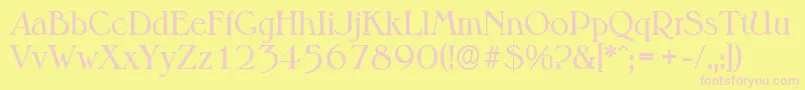 MelbourneserialRegular Font – Pink Fonts on Yellow Background