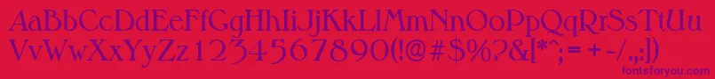 MelbourneserialRegular Font – Purple Fonts on Red Background