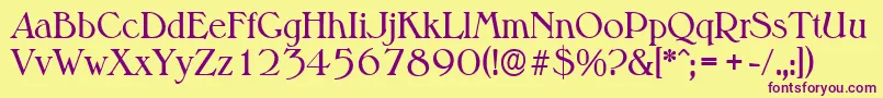 MelbourneserialRegular Font – Purple Fonts on Yellow Background