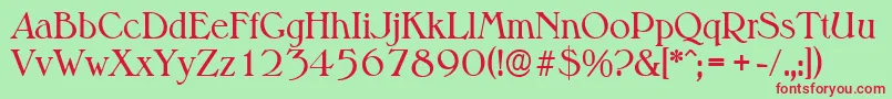 MelbourneserialRegular Font – Red Fonts on Green Background