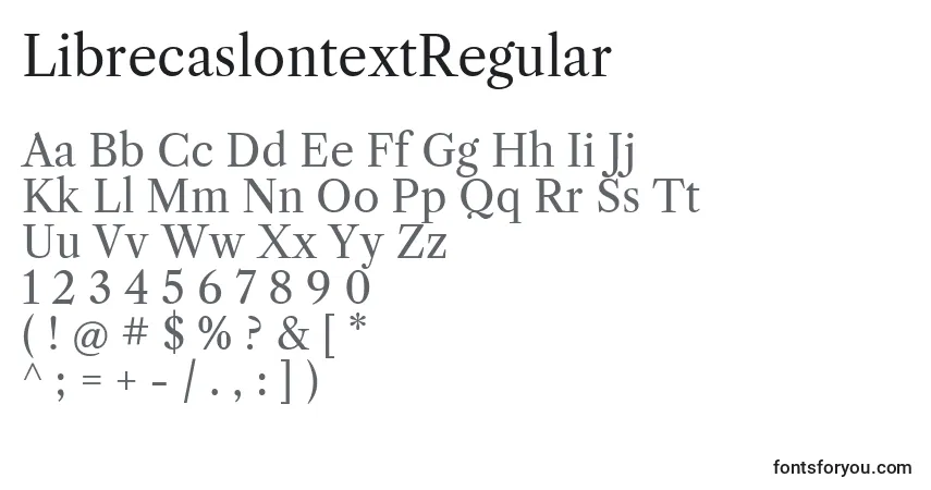 Czcionka LibrecaslontextRegular – alfabet, cyfry, specjalne znaki