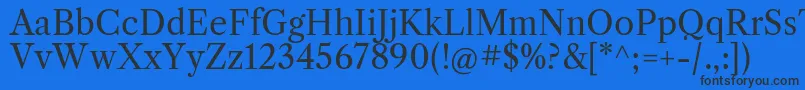 Шрифт LibrecaslontextRegular – чёрные шрифты на синем фоне