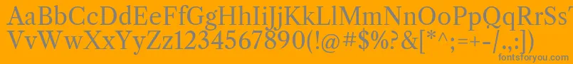 フォントLibrecaslontextRegular – オレンジの背景に灰色の文字