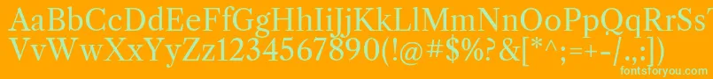 LibrecaslontextRegular Font – Green Fonts on Orange Background