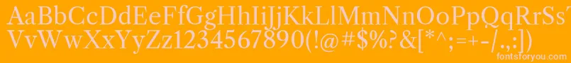 LibrecaslontextRegular Font – Pink Fonts on Orange Background