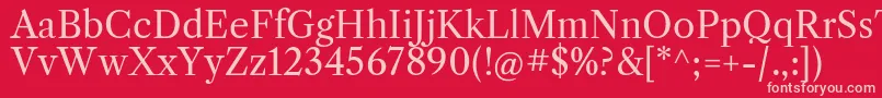 Шрифт LibrecaslontextRegular – розовые шрифты на красном фоне