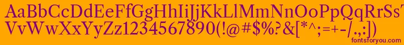 LibrecaslontextRegular Font – Purple Fonts on Orange Background