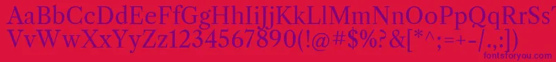 LibrecaslontextRegular Font – Purple Fonts on Red Background