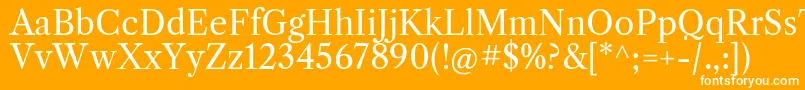 LibrecaslontextRegular Font – White Fonts on Orange Background