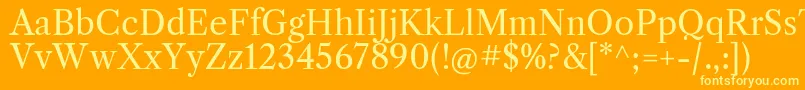 LibrecaslontextRegular Font – Yellow Fonts on Orange Background