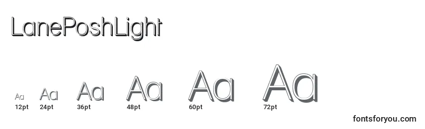 LanePoshLight Font Sizes