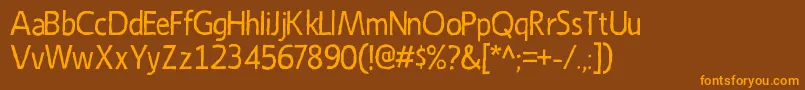 EmoryRegular Font – Orange Fonts on Brown Background