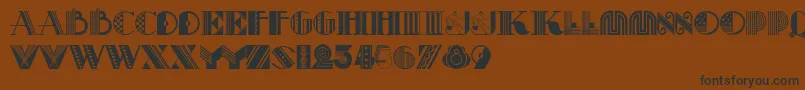 フォントPastichenf – 黒い文字が茶色の背景にあります