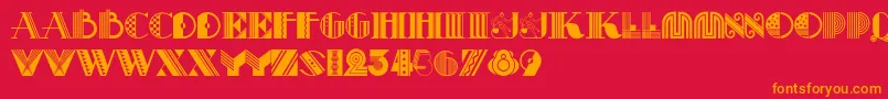 フォントPastichenf – 赤い背景にオレンジの文字