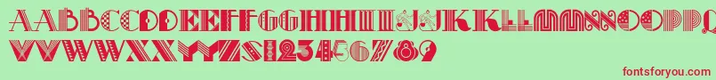 Pastichenf Font – Red Fonts on Green Background