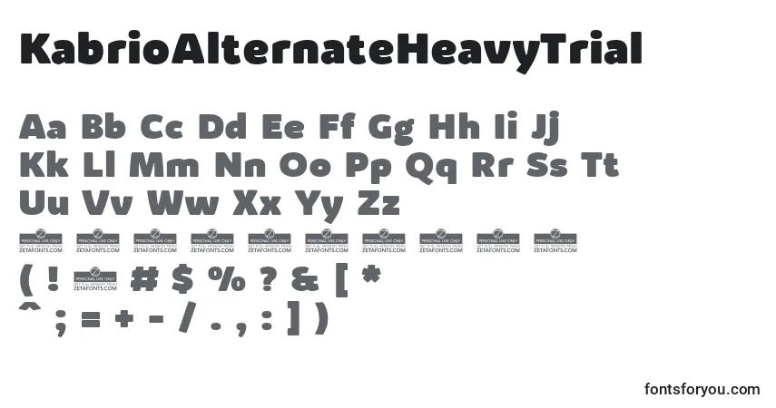 Schriftart KabrioAlternateHeavyTrial – Alphabet, Zahlen, spezielle Symbole