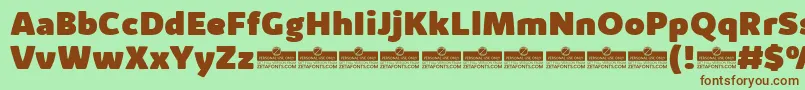 KabrioAlternateHeavyTrial Font – Brown Fonts on Green Background