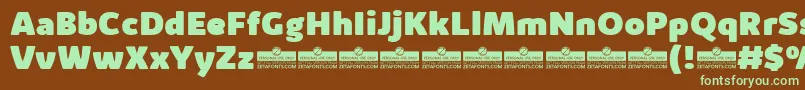 KabrioAlternateHeavyTrial Font – Green Fonts on Brown Background