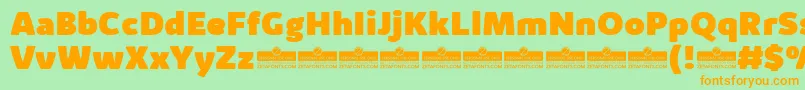 KabrioAlternateHeavyTrial Font – Orange Fonts on Green Background