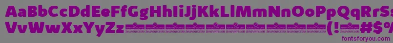 フォントKabrioAlternateHeavyTrial – 紫色のフォント、灰色の背景