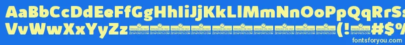 KabrioAlternateHeavyTrial Font – Yellow Fonts on Blue Background