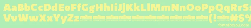 KabrioAlternateHeavyTrial Font – Yellow Fonts on Green Background