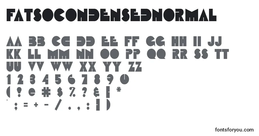 A fonte FatsoCondensedNormal – alfabeto, números, caracteres especiais