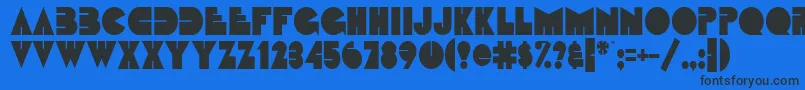 FatsoCondensedNormal Font – Black Fonts on Blue Background