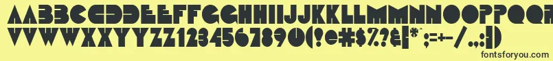 FatsoCondensedNormal Font – Black Fonts on Yellow Background