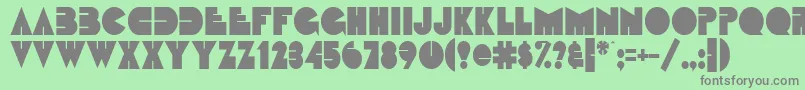 フォントFatsoCondensedNormal – 緑の背景に灰色の文字