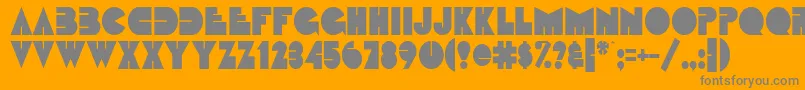 FatsoCondensedNormal-fontti – harmaat kirjasimet oranssilla taustalla