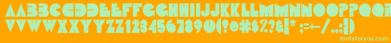 Fonte FatsoCondensedNormal – fontes verdes em um fundo laranja